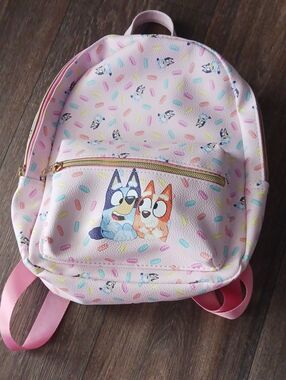 Fast Forward Bluey Mini Backpack For Kids, Adults, Adjustable Straps, PU Leather